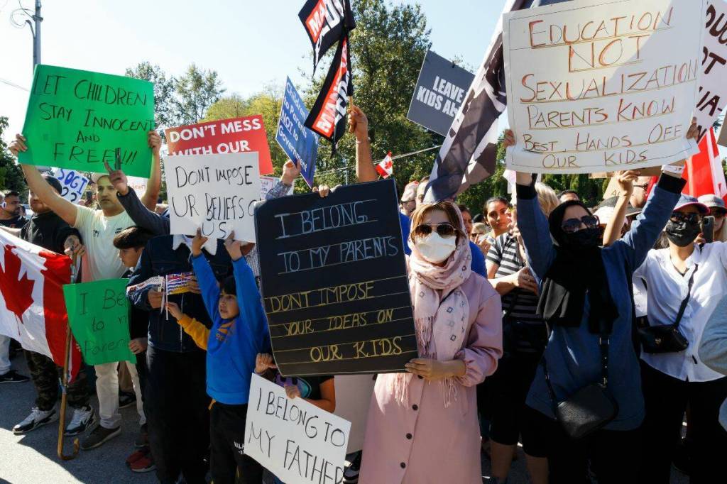 Opposing sides clash at Surrey anti-SOGI rally | Peace Arch News