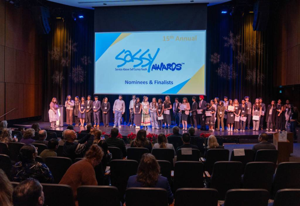 Young people in Surrey were honoured at the 15th annual Service Above Self Surrey Youth (SASSY) Awards at city hall. (City of Surrey photo/Contributed to Peace Arch News)